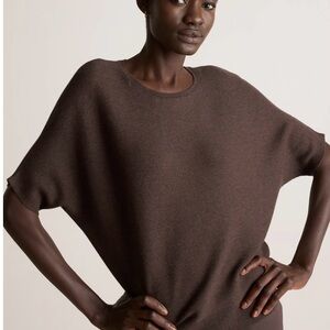 Quince Brown Cotton Crewneck Sweater